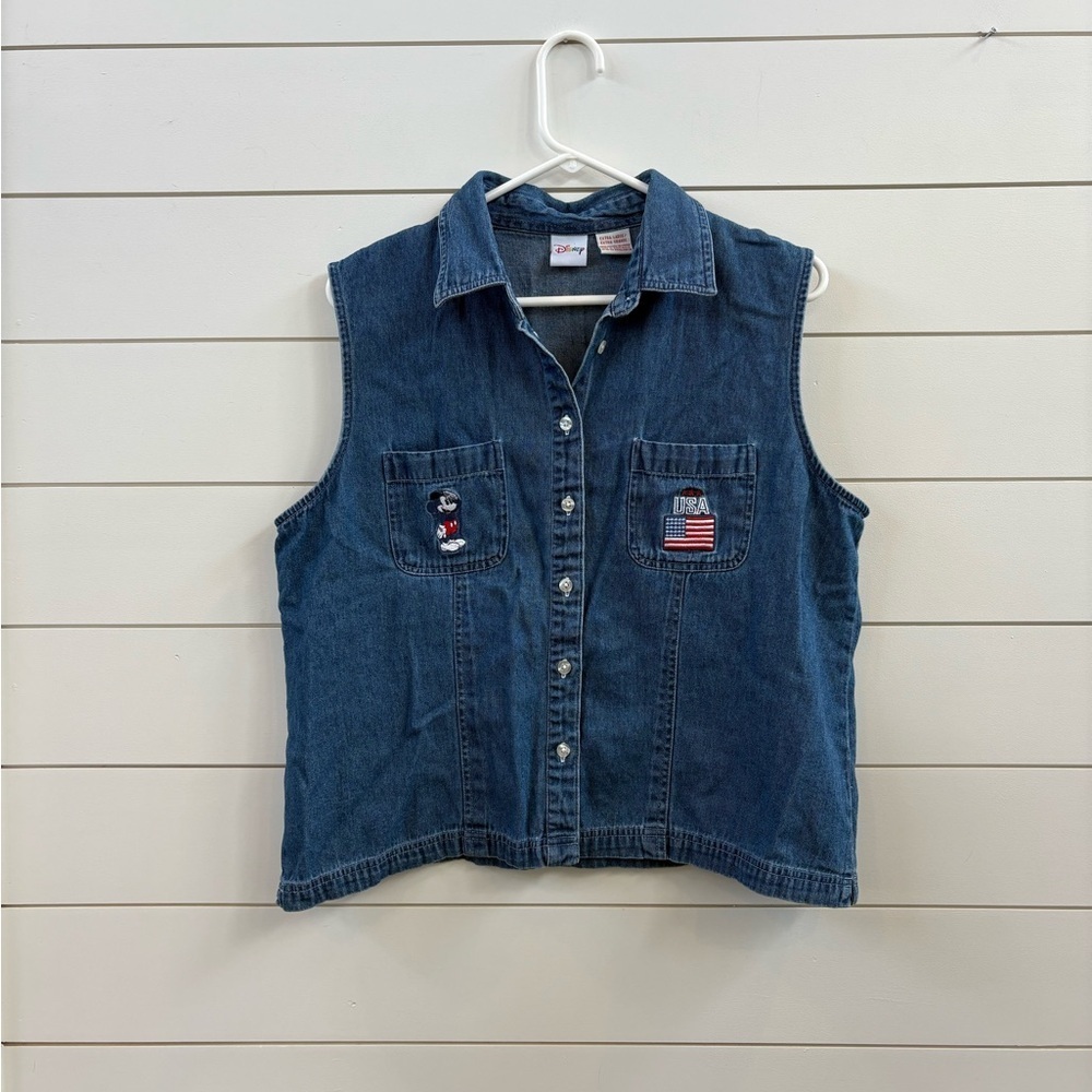 Disney Blue Denim Sleeveless Top